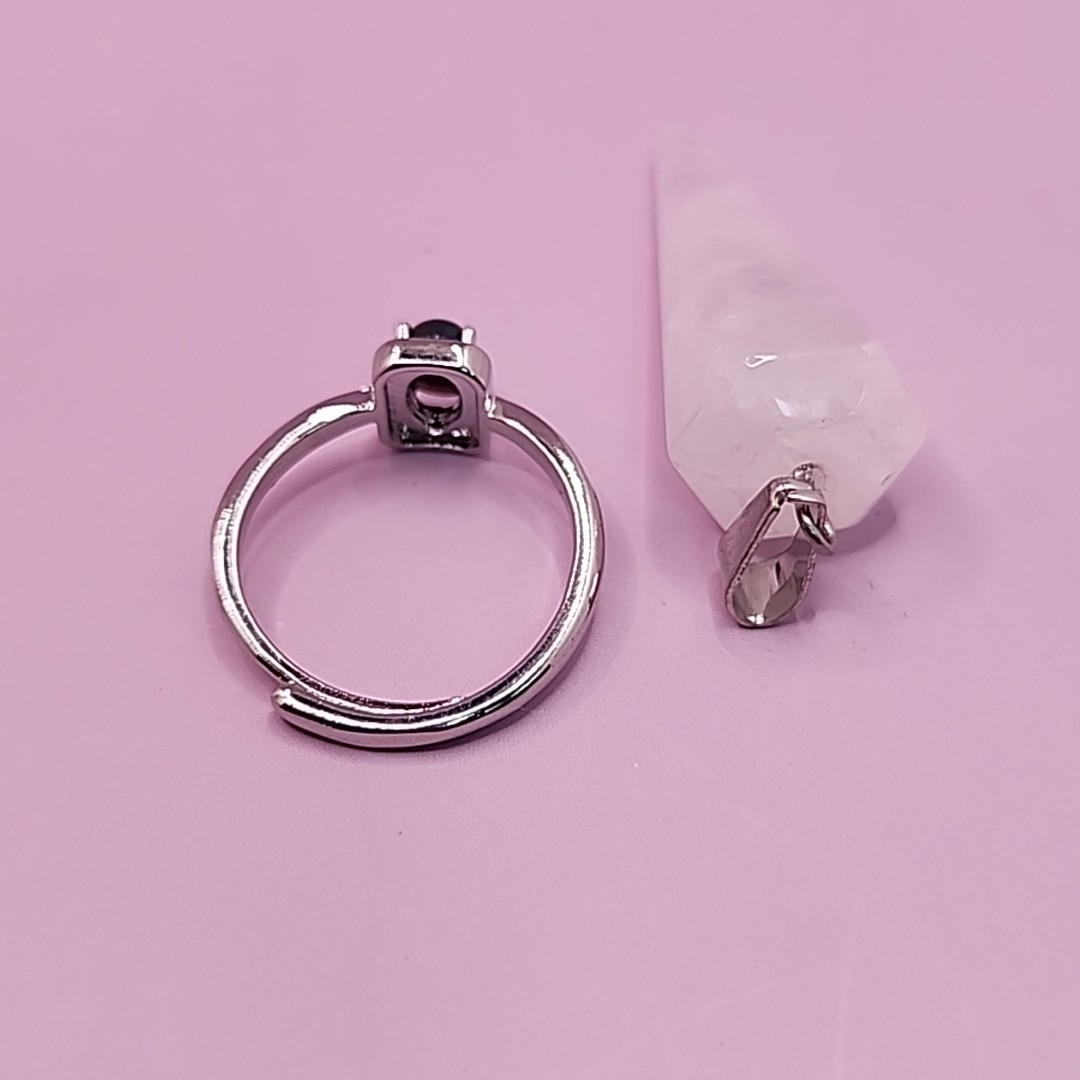 NEW TGS Jewelry Crystal Necklace Pendent (4cm) + Bonus Ring Size 6.5