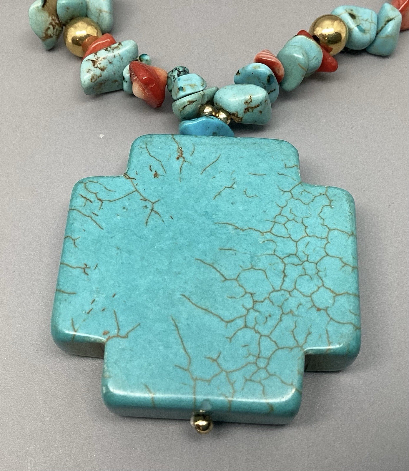 Lot of 4 Faux Turquoise, Lapis, Coral, Costume Necklaces Southwestern Style