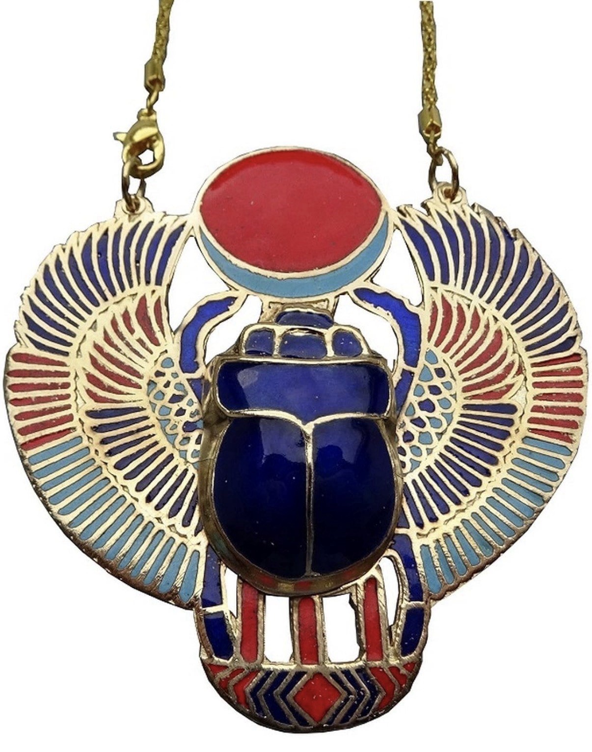 Brass Scarb Winged Necklace Pendant with Chain Jewelry Gift for Men Women New