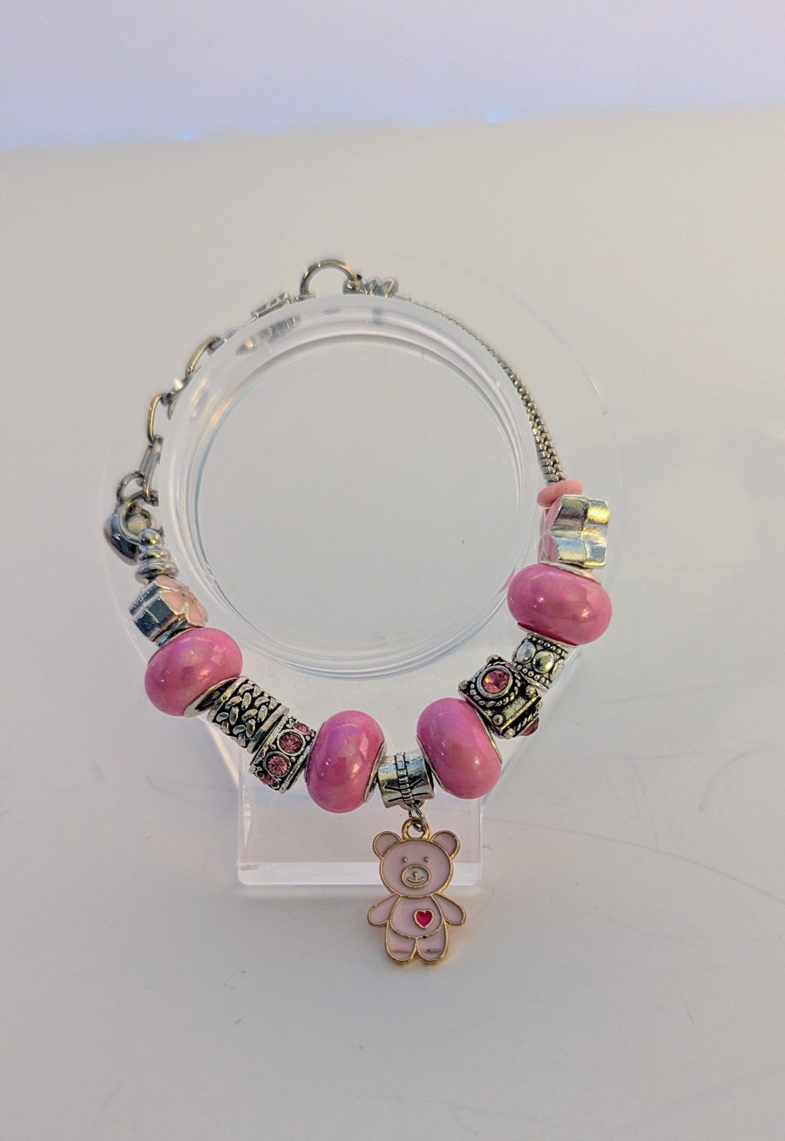 Customizable Silver Bracelets With Large Hole Beads & Charms. OOAK made To Order
