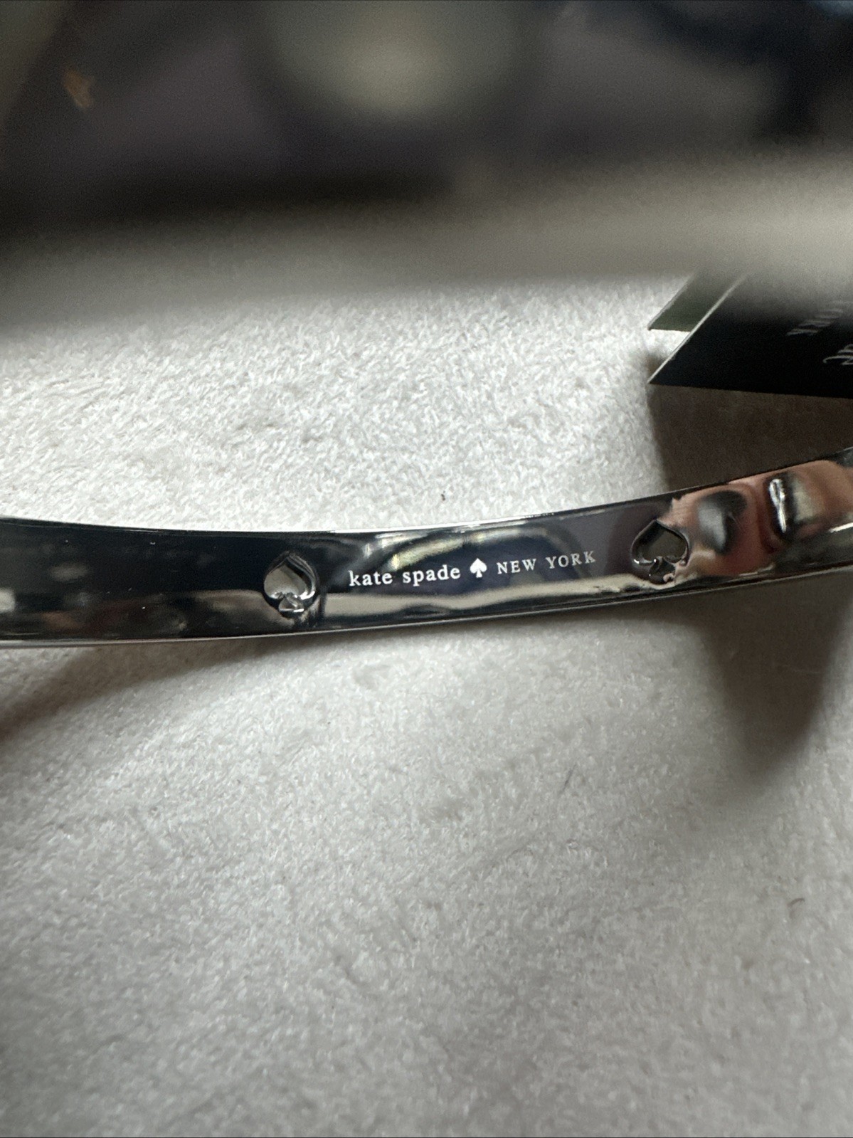 Authentic Kate Spade Spot the Spade Studded Hinge Bangle KE759 Silver,see Pics