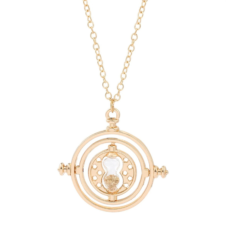 1pc Magic Hourglass Rotating Necklace Cosplay Pendant Gift 360 Rotatable – NEW