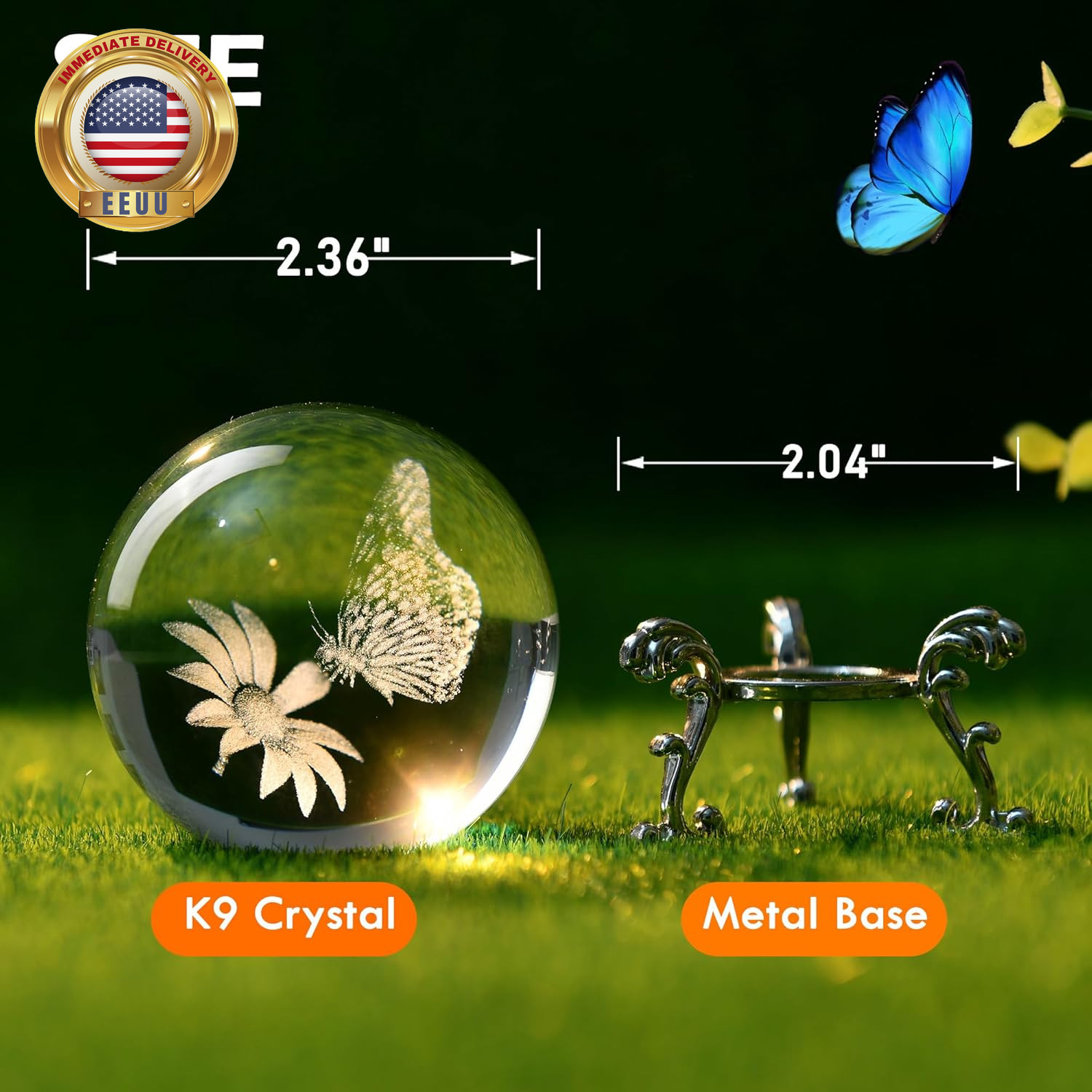 3D Butterfly Crystal Ball 60Mm Gifts Ideas for Girlfriend Wife Mom Couple Her Bu