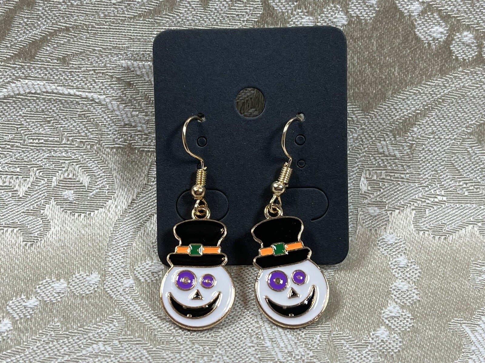 Vintage Ghost Clown Halloween Gold Dangle Fashion Bohemian Casual Fun Earrings