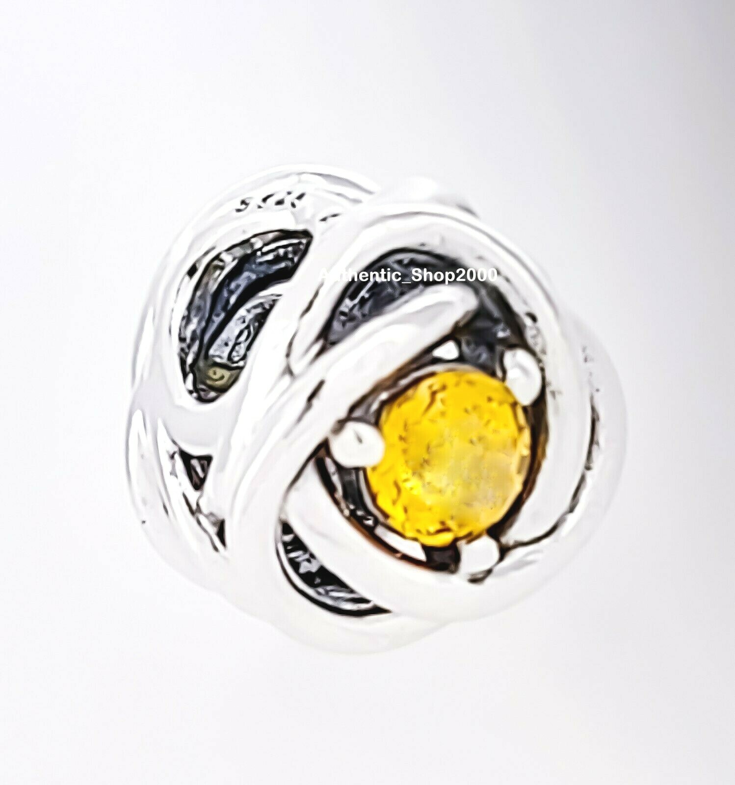 New 100% Authentic PANDORA 925 November Honey Eternity Circle Charm 790065C04