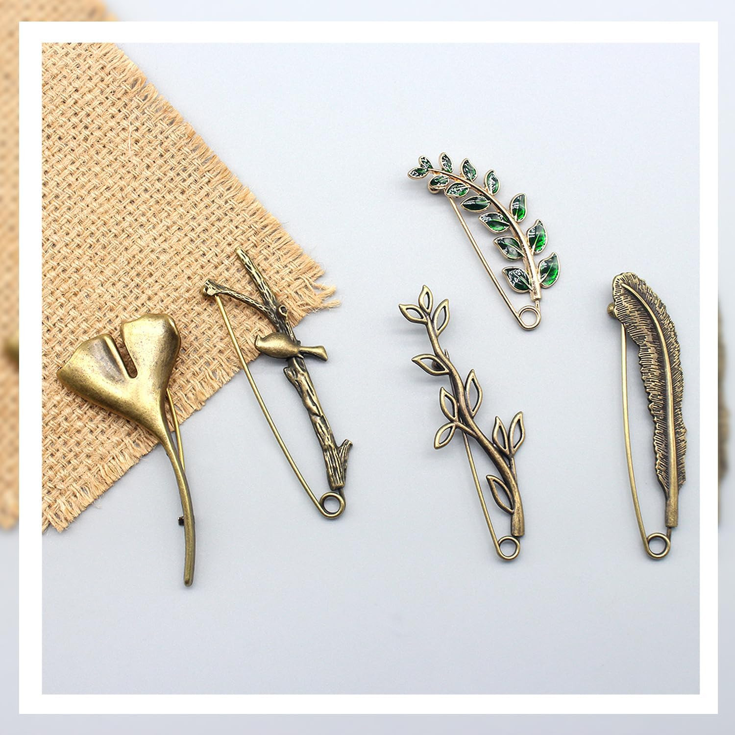 5 Pcs Decorative Pins Safety Pins Steel Lock Pins Vintage Alloy Brooches Large B