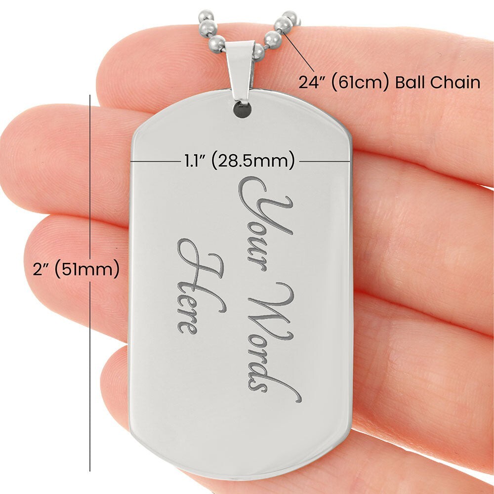 For My Grandson Dog Tag Necklace From Grandpa Birthday Graduation Grandson Gifts