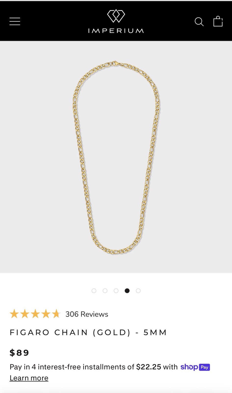 Imperium 5mm Chain Bundle OF 3- Gold & Silver (24″)