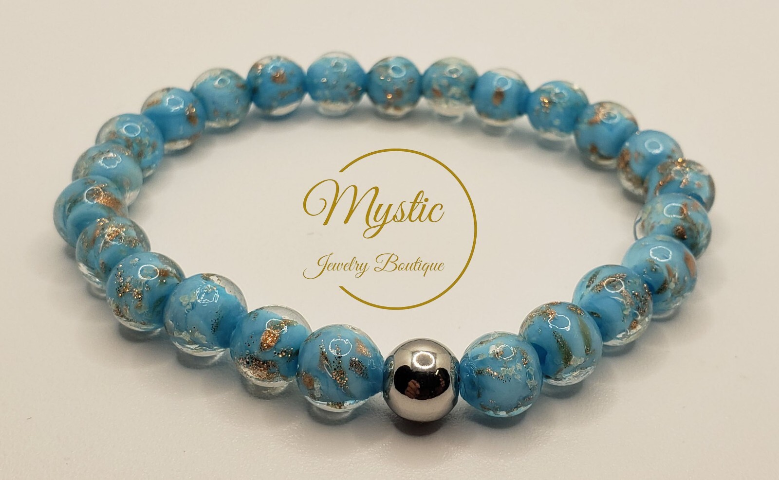 Mystic Firefly bracelet lampwork luminous glass glow in the dark Made in the USA