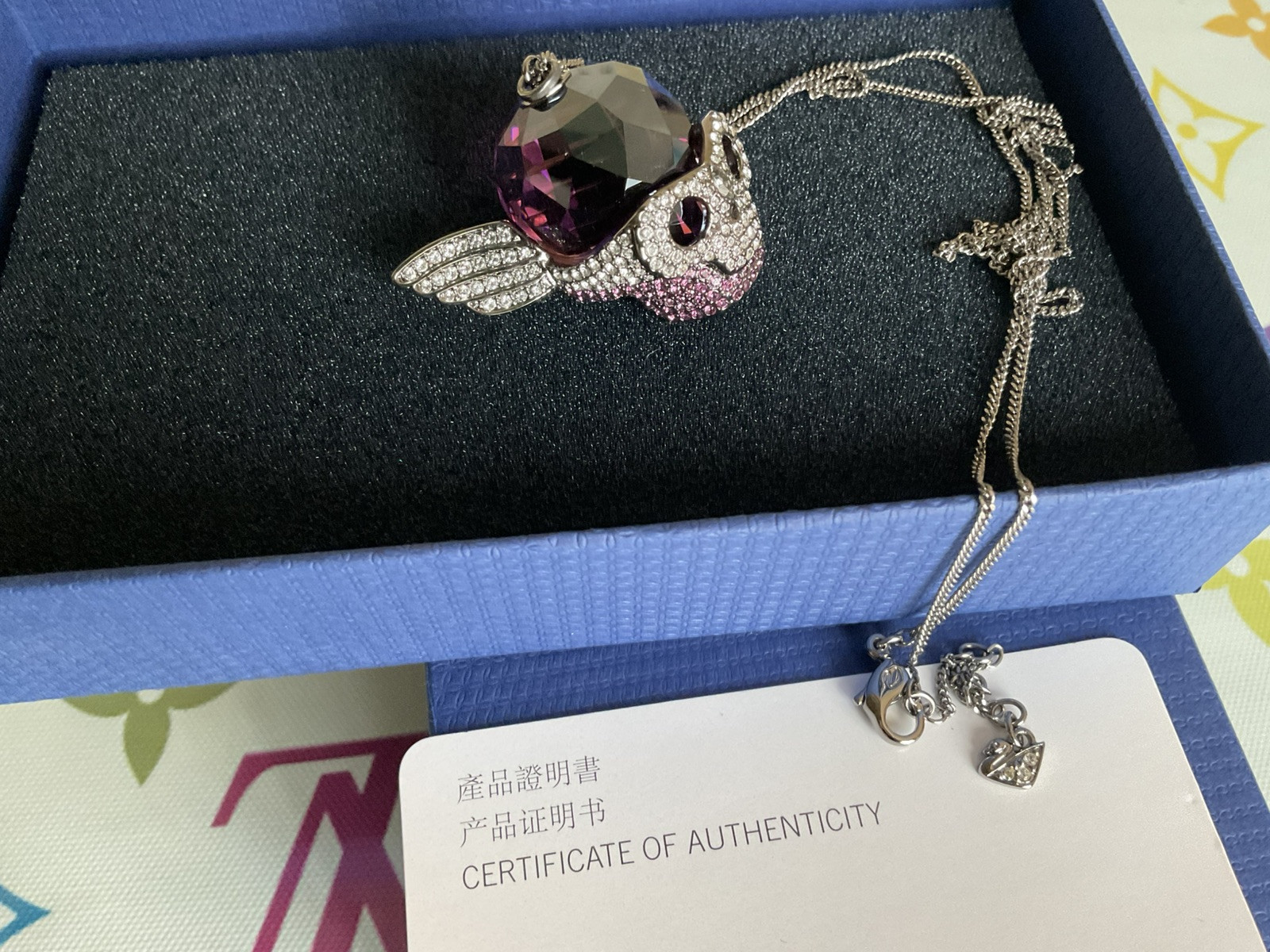 SWAROVSKI CRYSTAL WING SKULL HEAD PENDANT (NEW)
