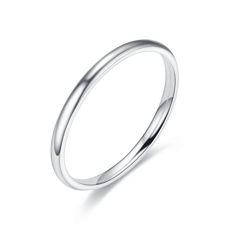 Solid Stainless Steel Plain Thin Ring 2mm Silver Polished Band Sizes 6 to 10 USA