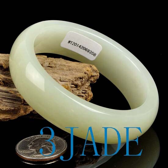 58mm Natural Hetian Nephrite Jade Bangle Bracelet w/ certificate