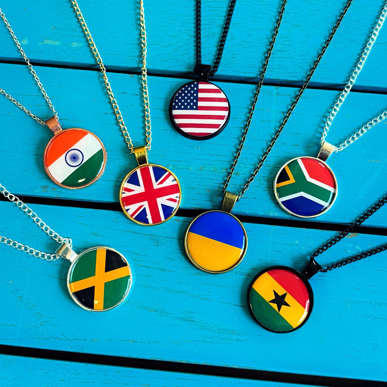 Sri Lanka Flag Necklace • Sri Lankan Pendant Jewellery • Gift for Her Sri Lankan