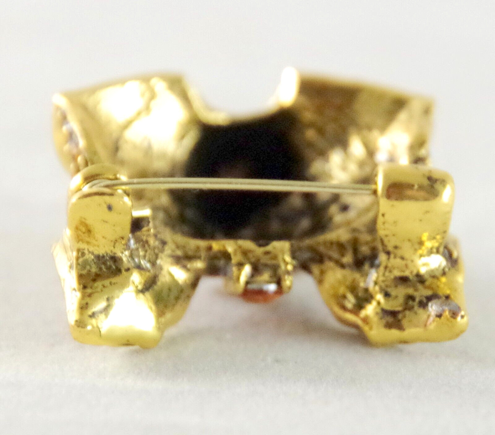 MINI 1 1/8″ NWOT DESIGNER STYLE DIMENSIONAL CRYSTAL RHINESTONE FOX HEAD BROOCH