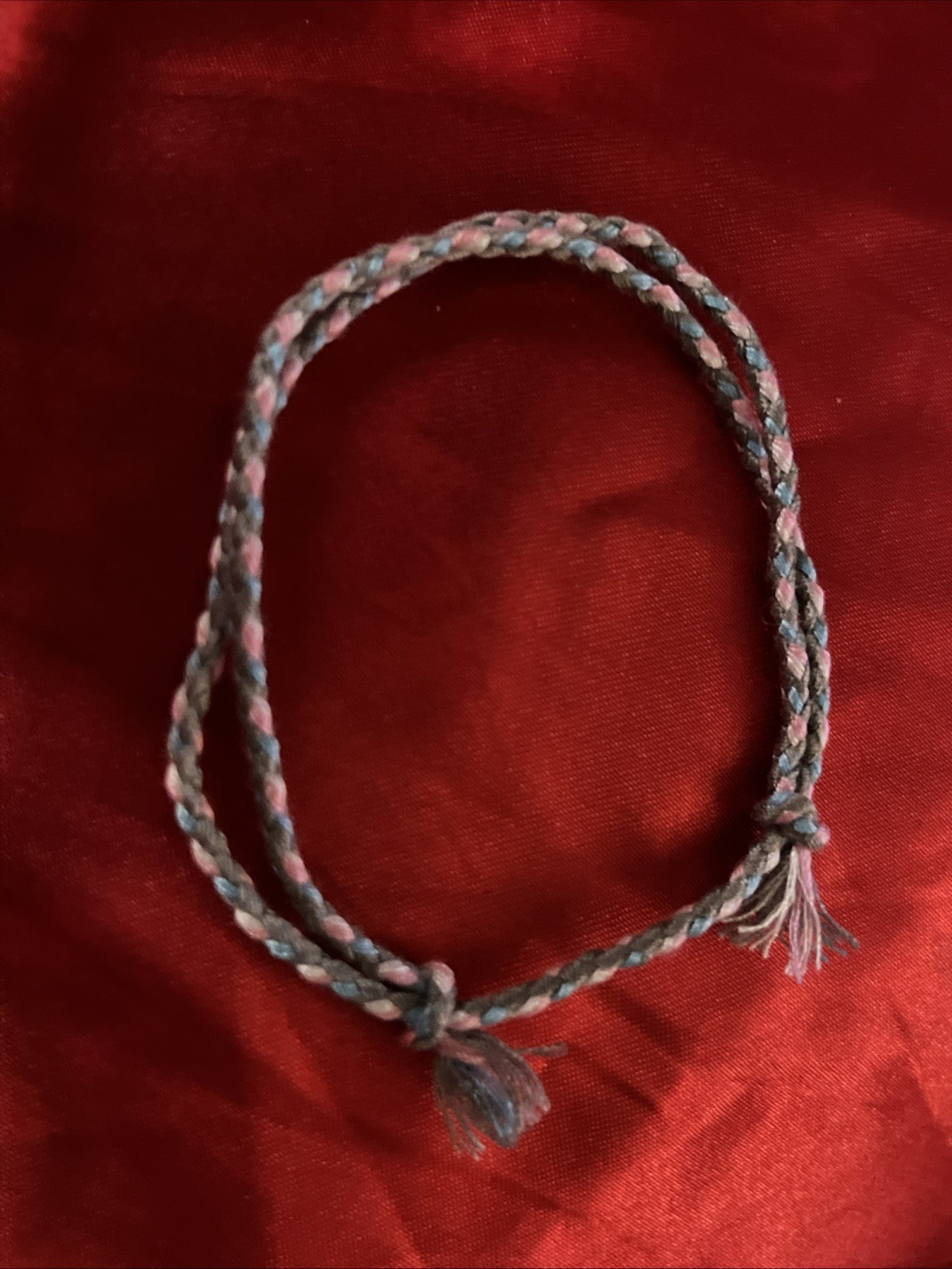 NEW BOHO BRAIDED THREAD FRIENDSHIP BRACELET ADJUSTABLE SKY BLUE GRAY PINK WHITE