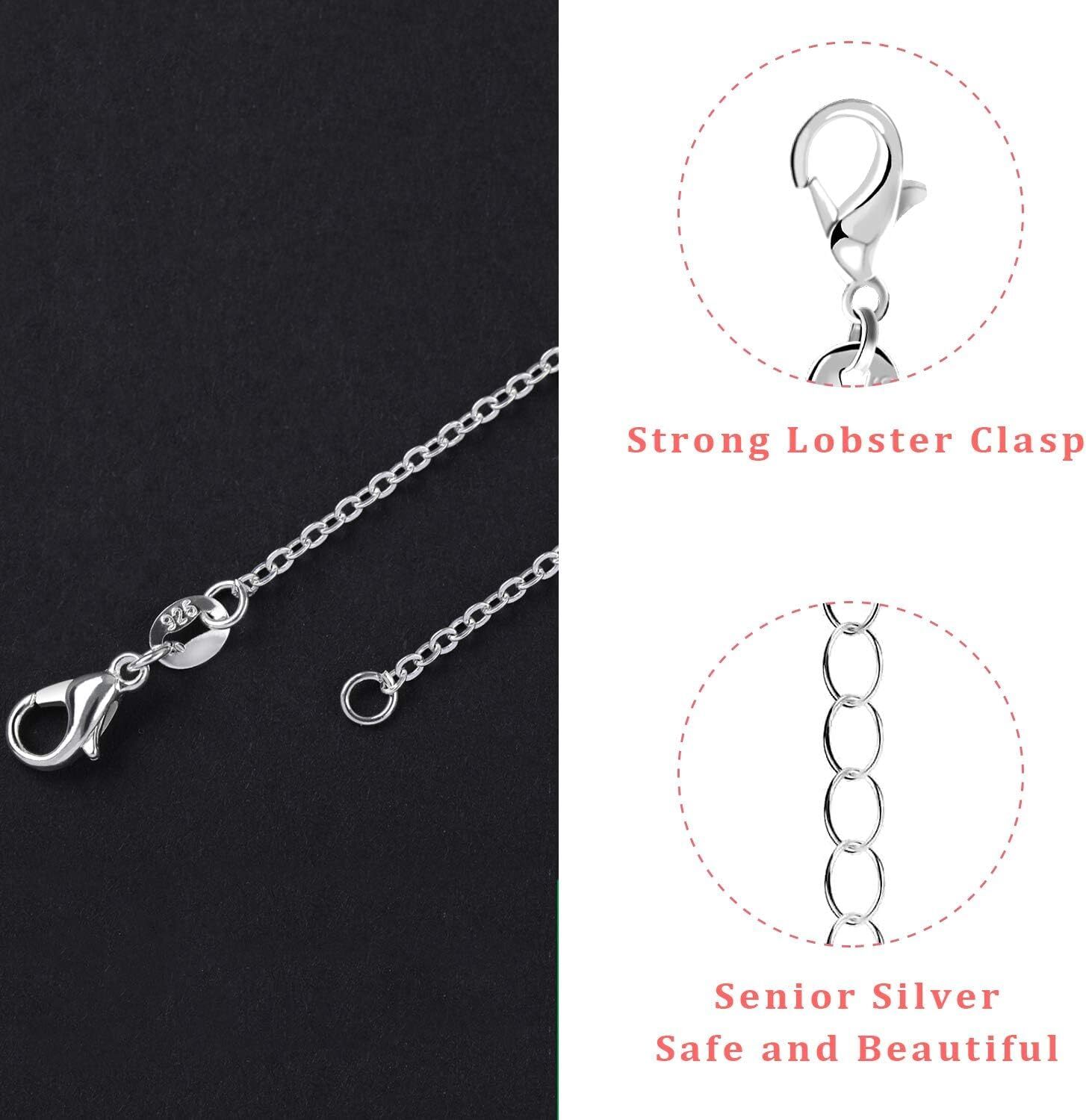 50 Pack Silver Plated Necklace Chains Bulk Cable Chain Pack for Jewelry
