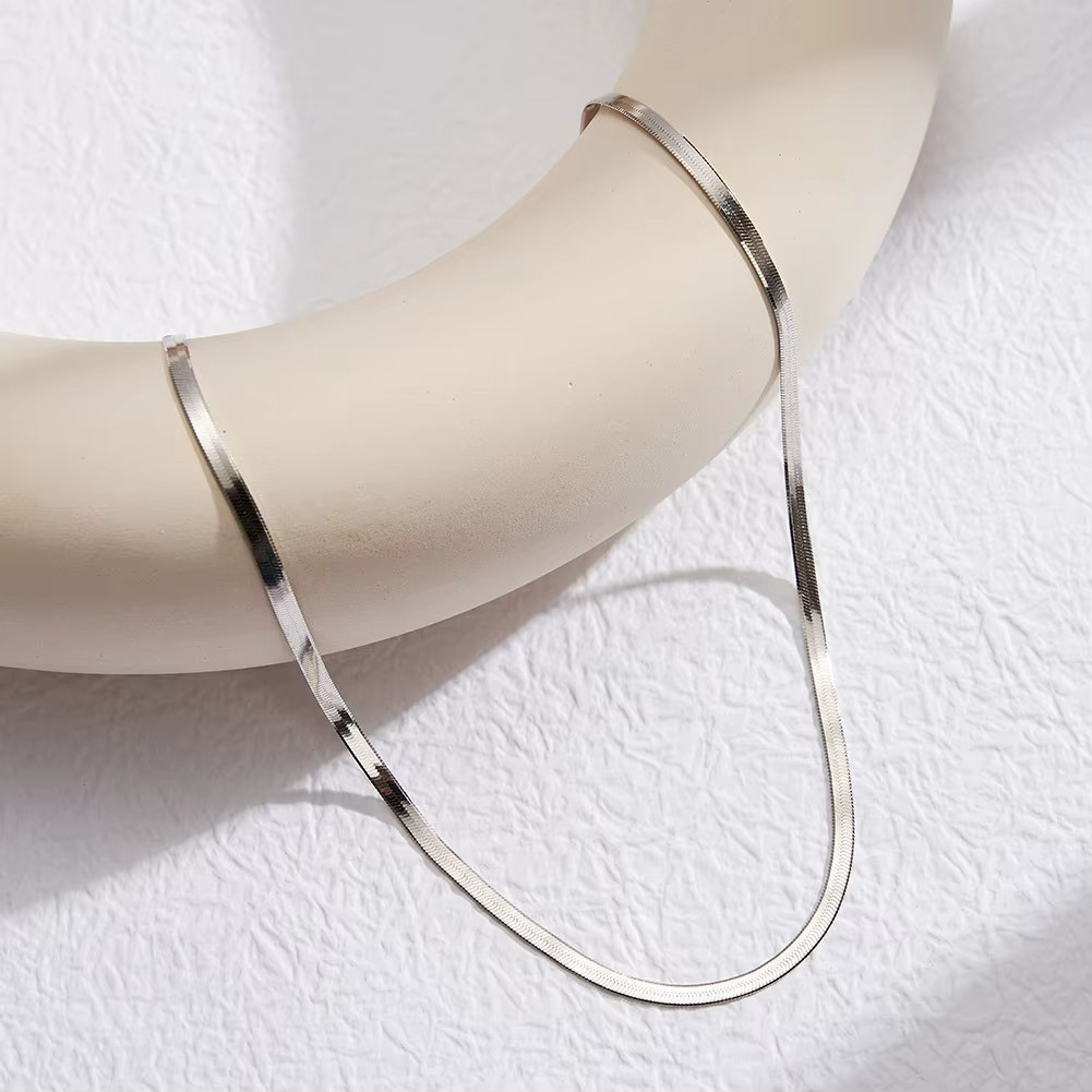 925 Sterling Silver Snake Chain Necklace Choker Gold and Rhodium Plated