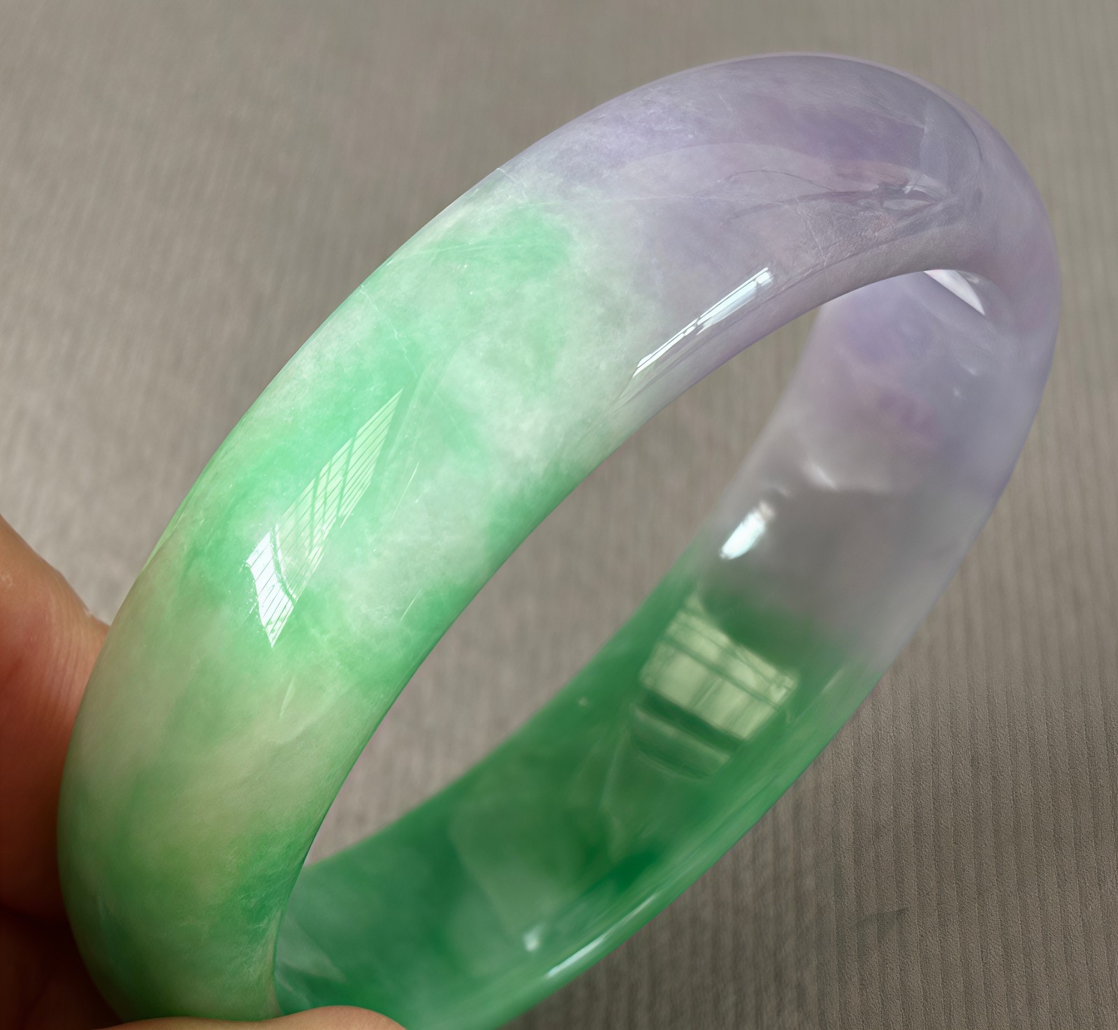 59mm Natural Green Jadeite Jade Bracelets Burma Emerald Jade Bracelet Bangle