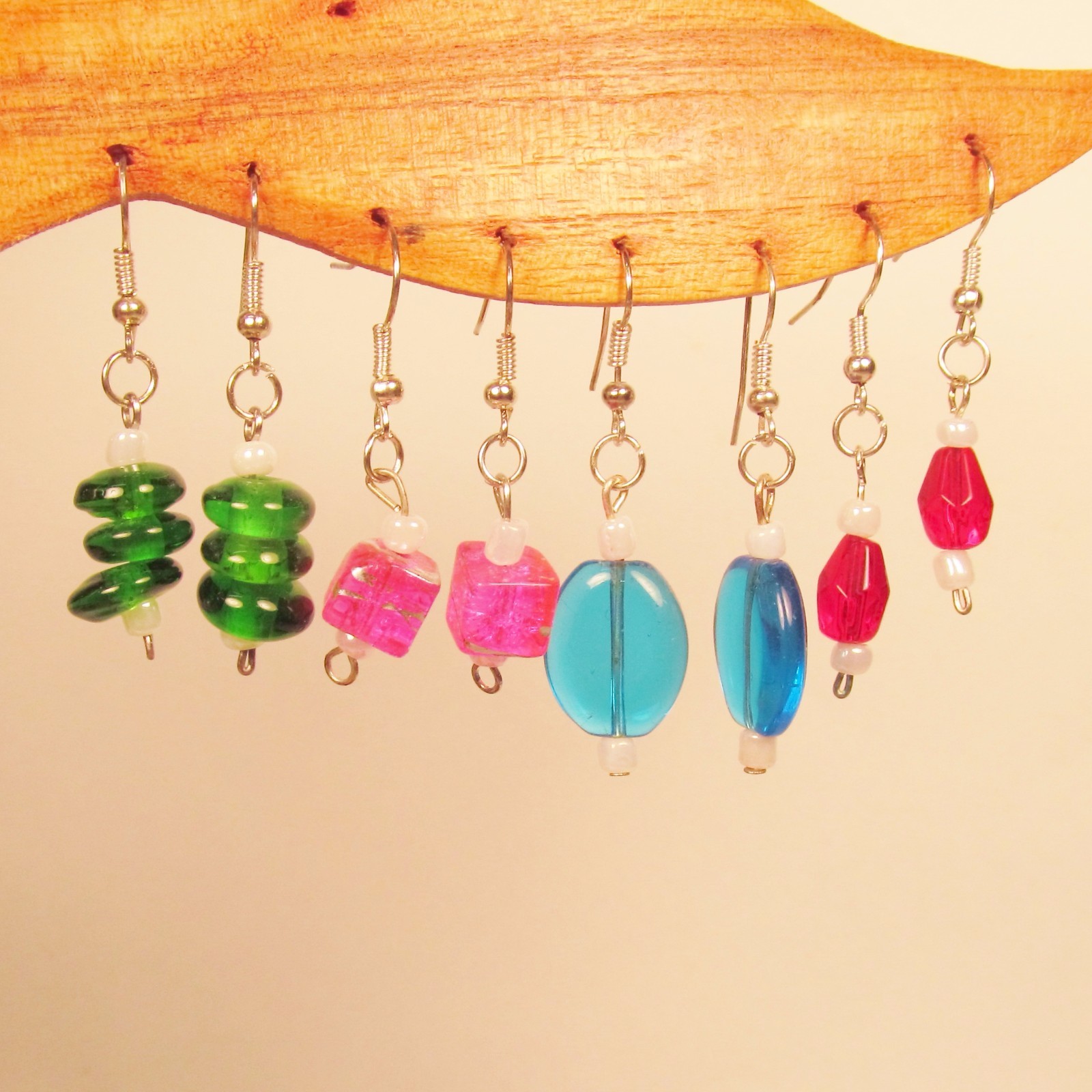 Wholesale Lot 10 PCS Assorted Styles & Colors Handmade Glass Bead Drop Earrings