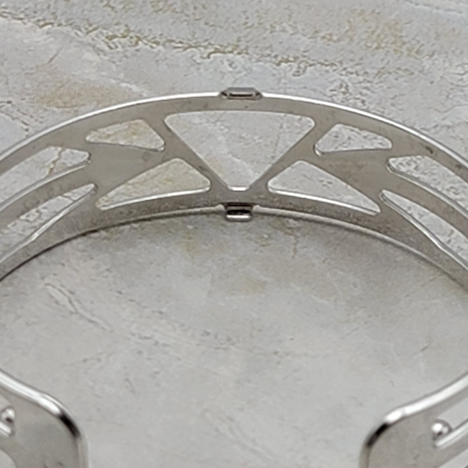 Les Georgettes Open Cuff Bracelet Silver Tone OS Ibiza Made In France 13.7mm