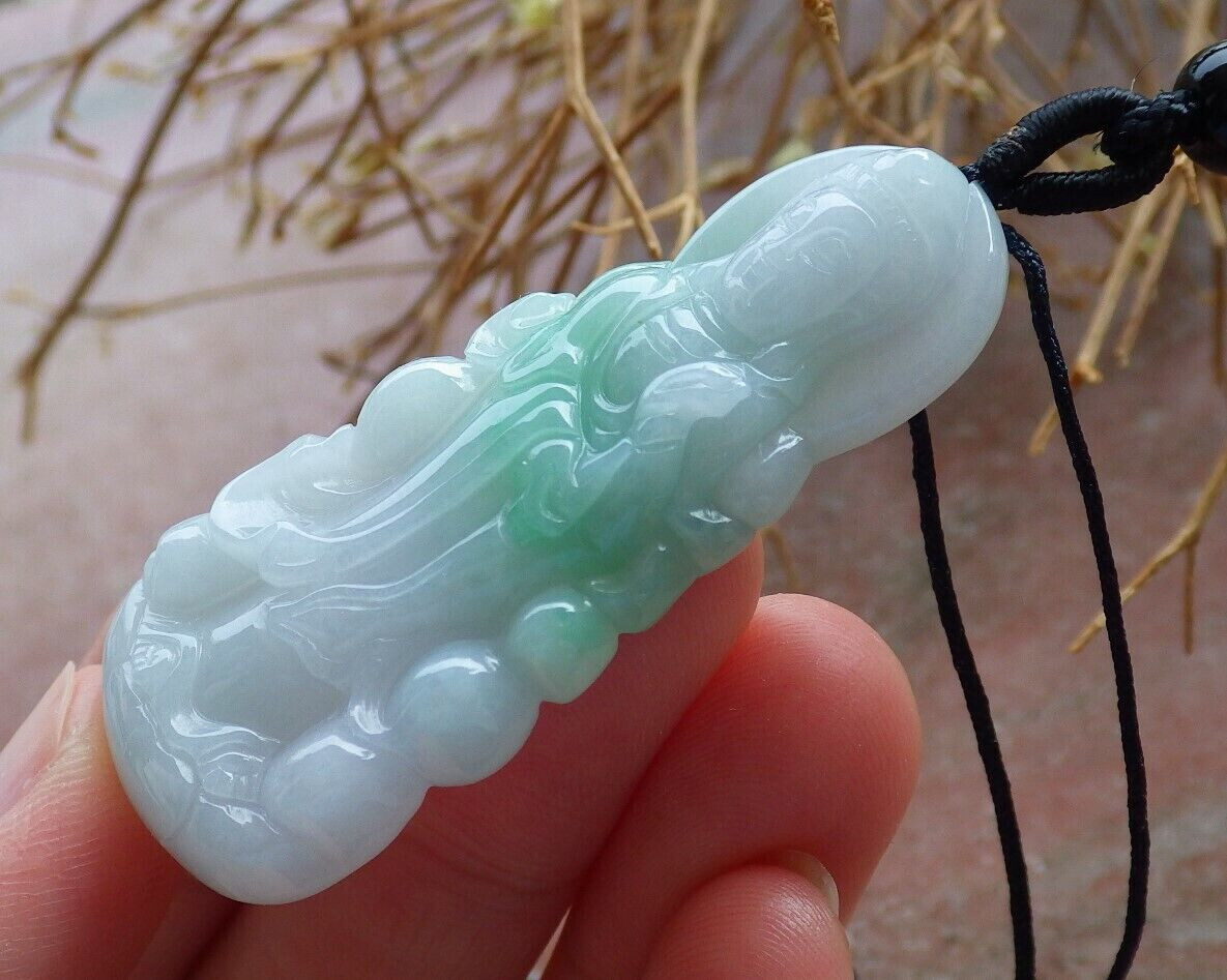 Video Certified Green Natural A Jade jadeite pendant Kwan yin Guan yin 405261 TS