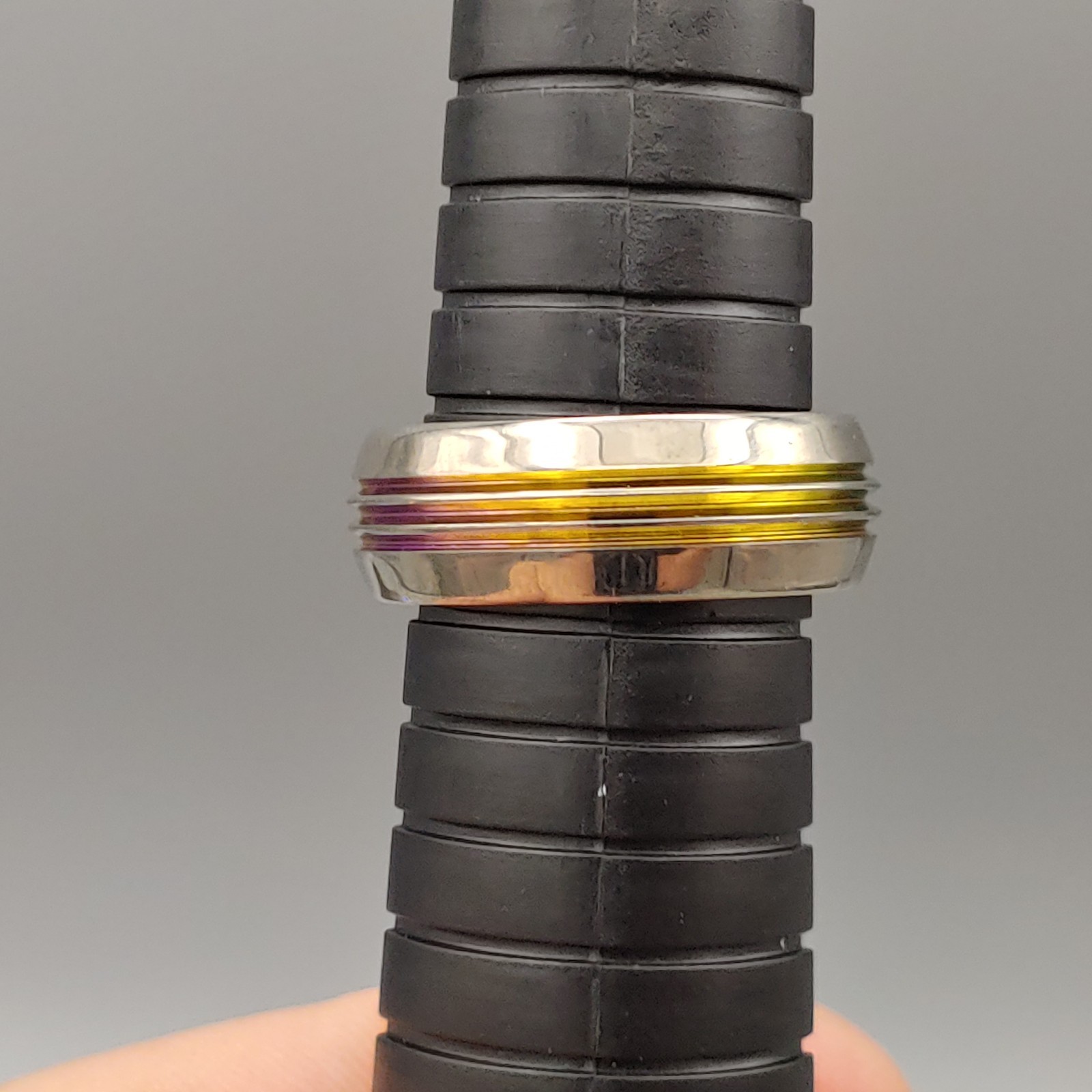 Titanium Rainbow Ring size 10 weighs 5.1g band 8mm