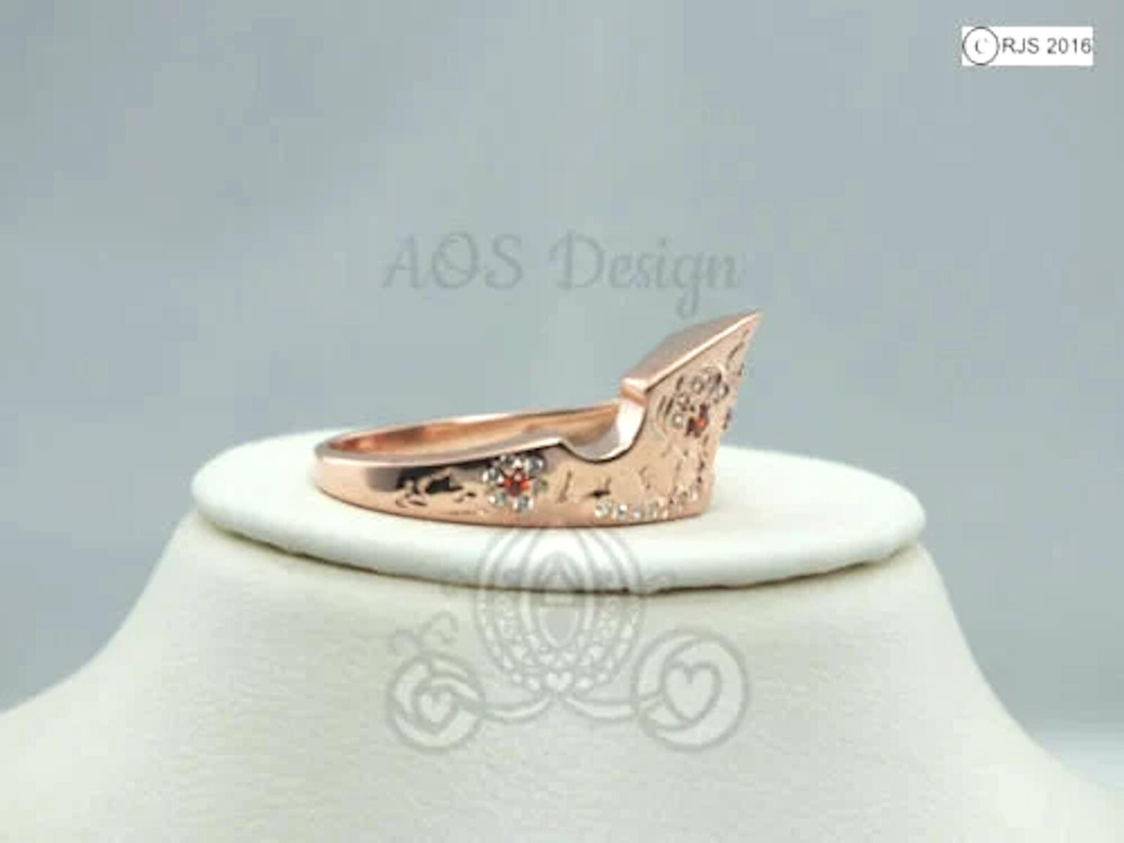 Aurora Sleeping Beauty Ring Rose Gold Tiara Princess Disney Crown Maleficent