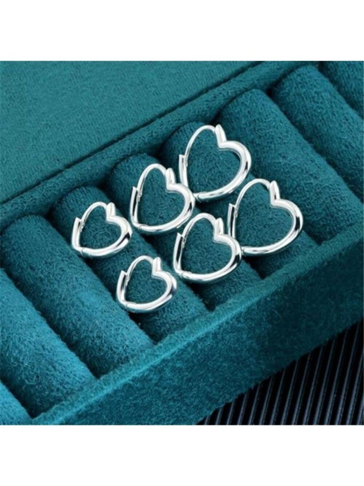925 Sterling Silver 3 Pairs Heart Earrings Set for Women 14K Gold Plated Hoops