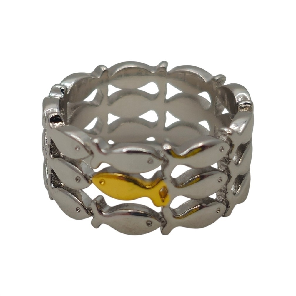 Swim against the Current Ring Anti-Tarnish,Just Keep Swimming Ring Size 6
