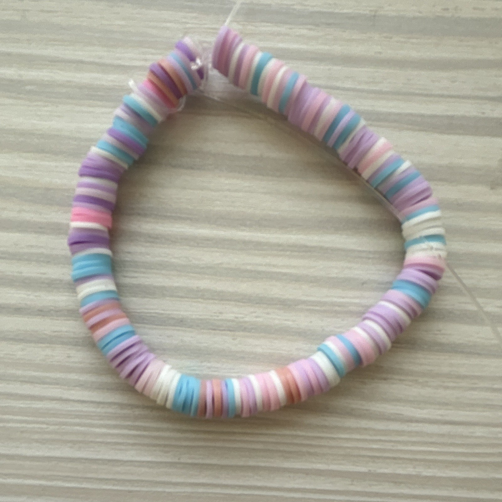 Pastel Multicolour Round Plastic Beaded Stretch Bracelet, Stackable
