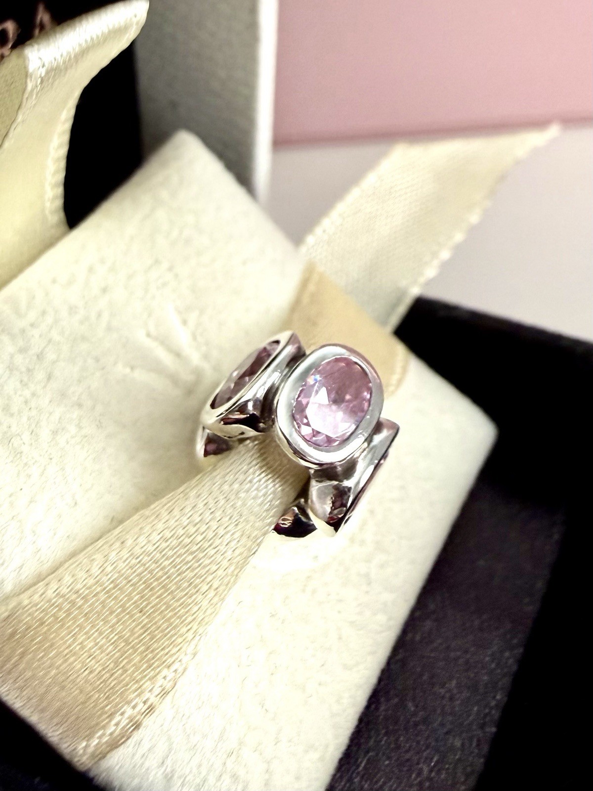 Pandora Sterling Sliver Pink Oval Lights CZ Charm #790311PCZ RETIRED Authentic
