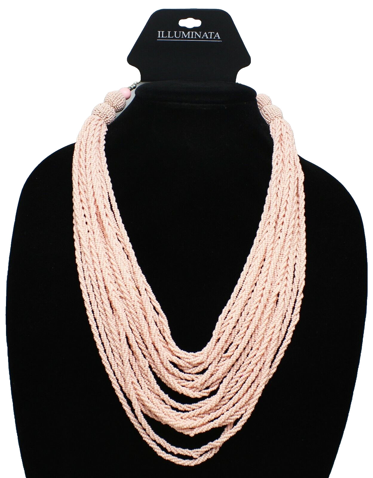 New ILLuminata Pink Twisted Seed Bead Necklace NWT #N2731