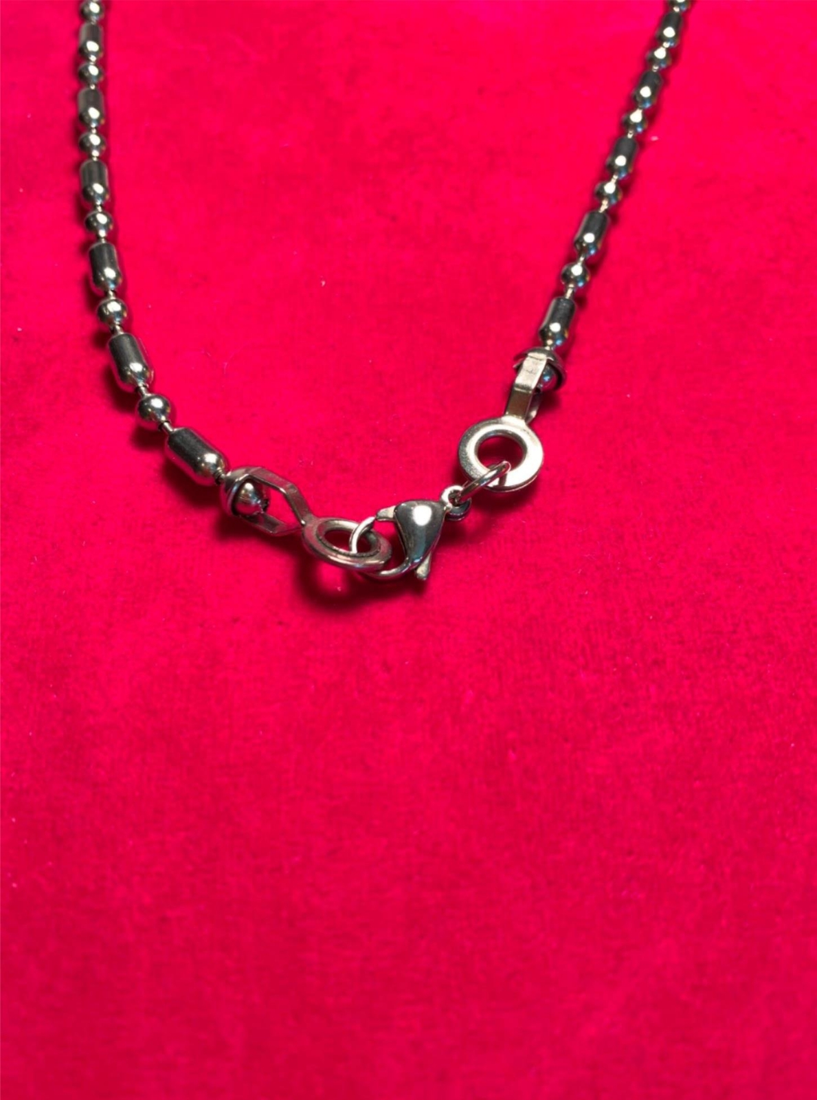 84″ 4.5mm STAINLESS STEEL SILVER BALL & OVAL CHAIN WITH LOBSTER CLAW CLASP