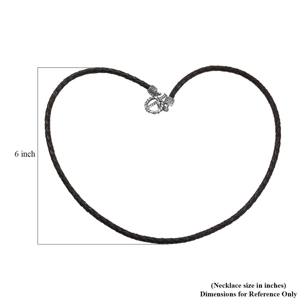 Black Leather Cord Necklace in Black Oxidized Sterling Sliver 18 Inches