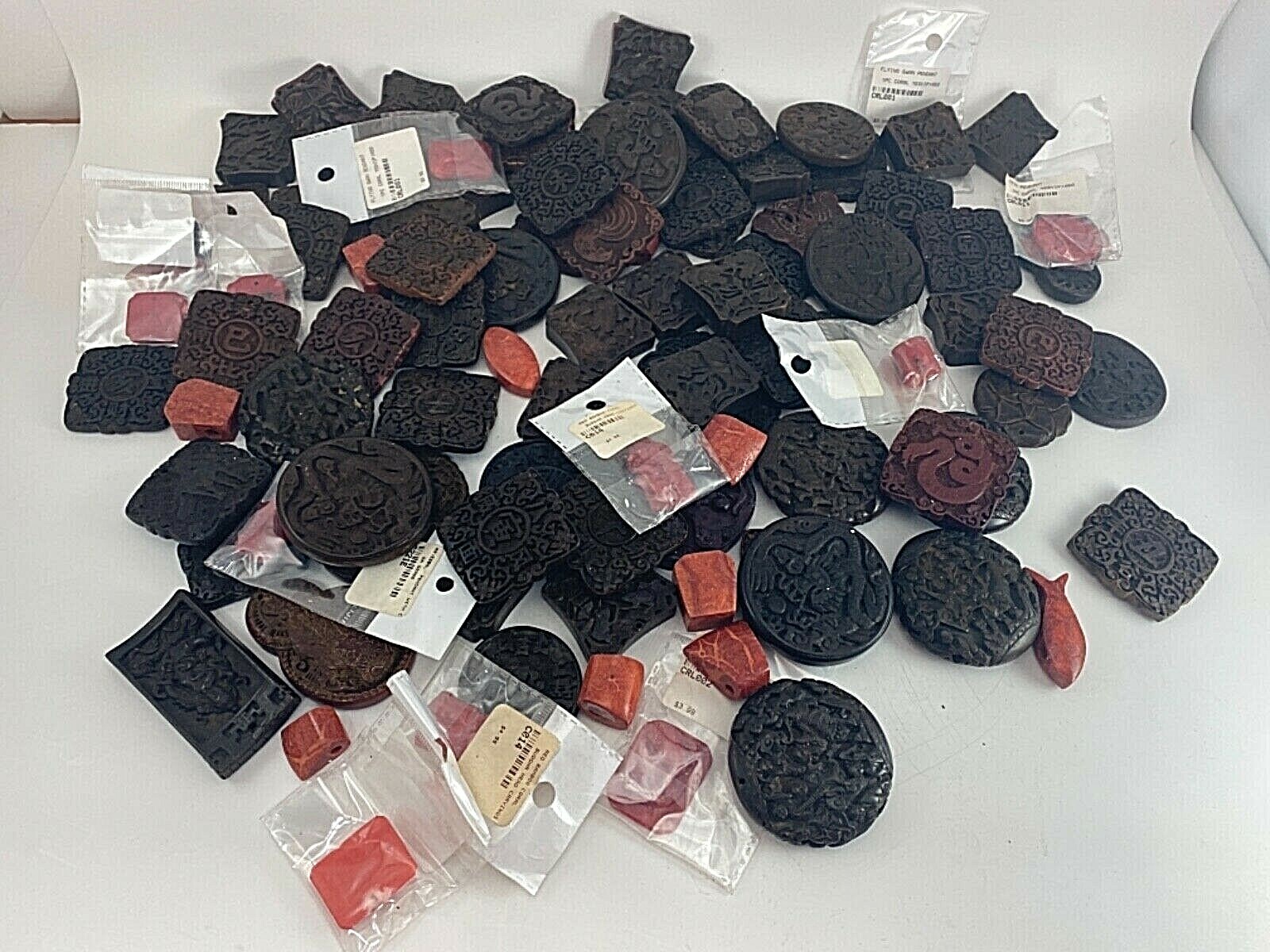 100 ~ Lot of Various Pendants ~ Sizes Colors Shapes and Styles Vary ~ Box 294B