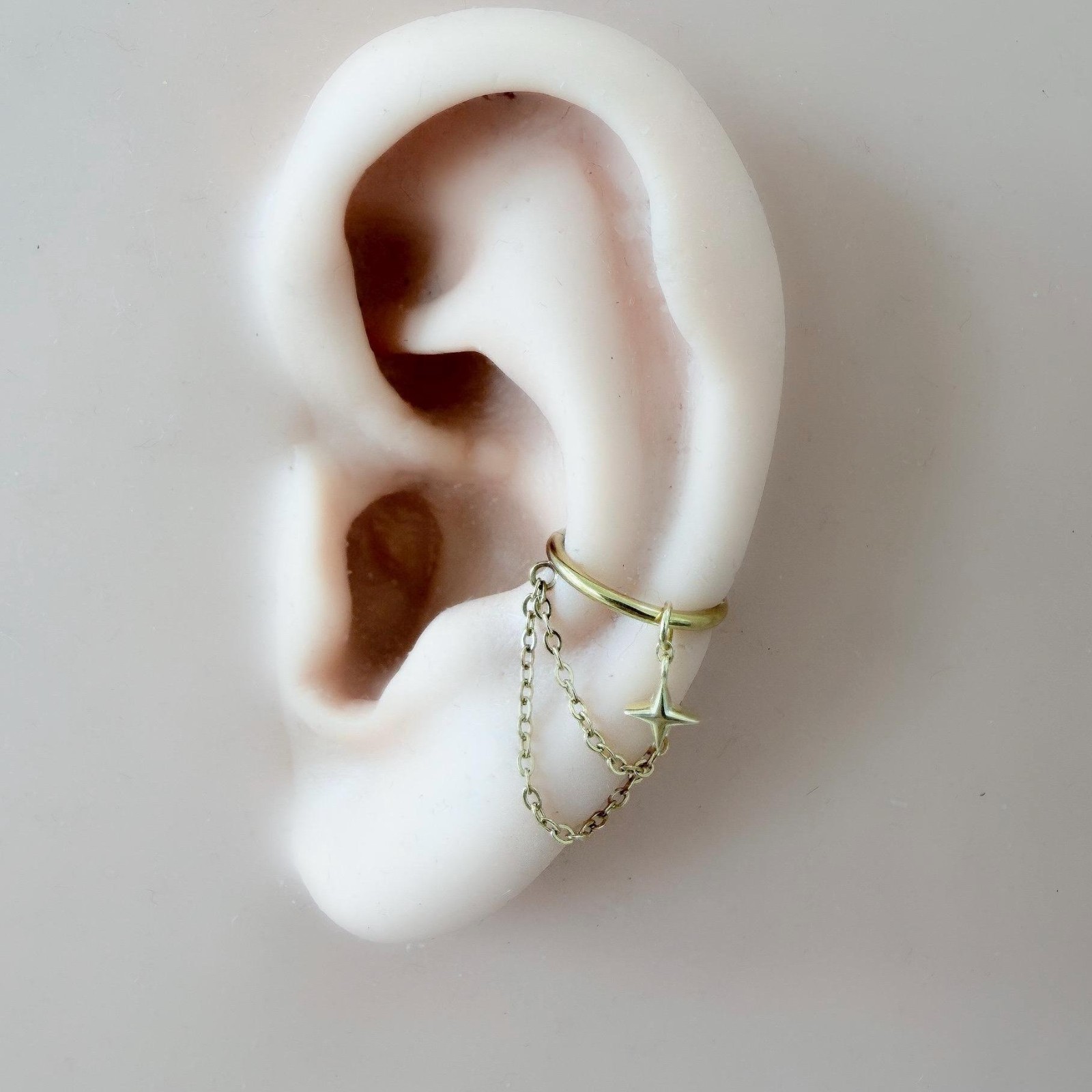 Handmade 6mm-12mm 18g 16g Stainless Dainty Moon Star Helix Hoop, Conch Hoop