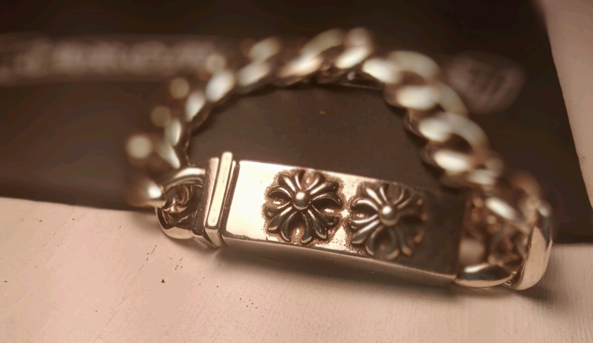 Chrome Gothic Bracelet biker Jewelery cuban link Men 24mm 10′ inch cross flower