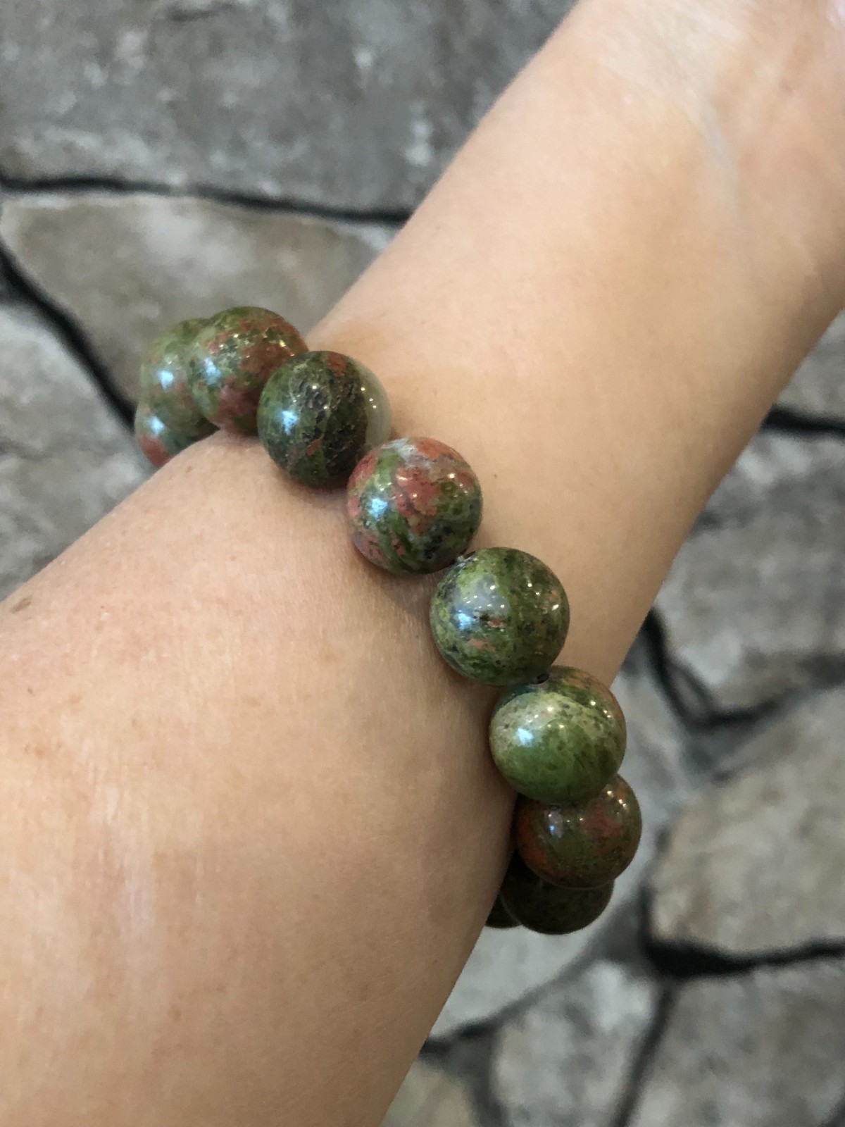 Unakite Gemstone Bracelet Lucky Stone Round Beads Natural Stone Jewelry