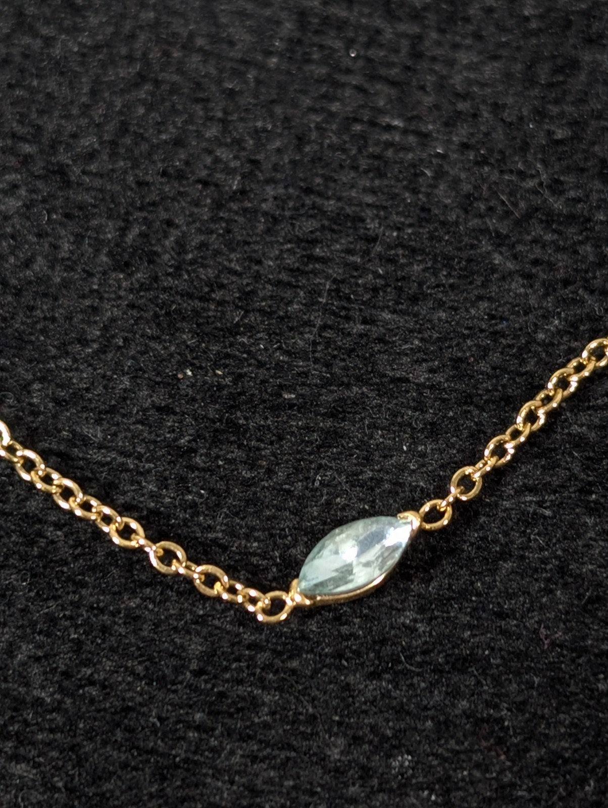 Gold Tone Blue Green Yellow Marquise CZ Station Tennis Chain Bracelet 9 in