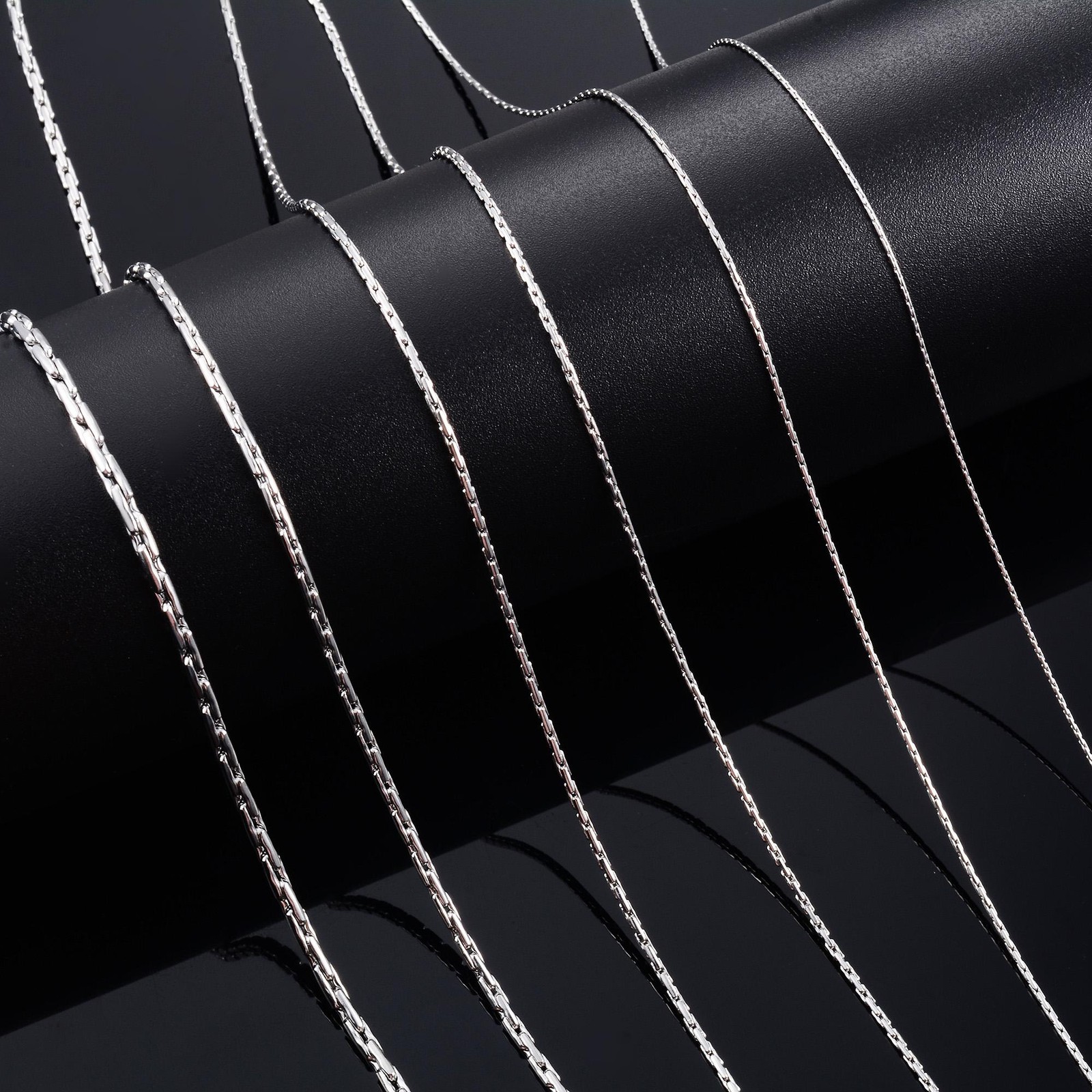 Thin Silver Necklaces Link Cable Chains for Women 316L Stainless Steel Jewelry