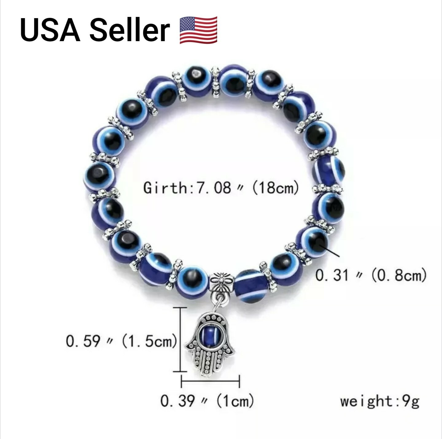 Turkish Lucky Evil Eye Bracelets Blue Evil Eye Bead Bracelet Men Women Handmade