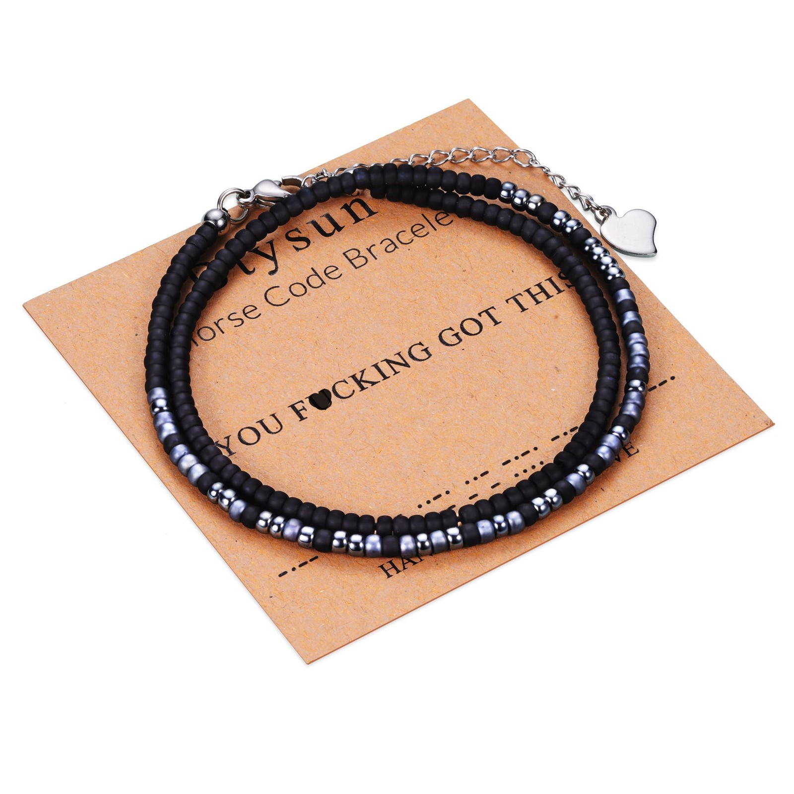 Inspirational Morse Code Bracelets for Men Funny Gifts for Women Layered Bead…