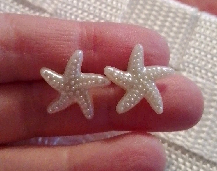 Ivory Starfish Stud Earrings Cute Gift Beach Summer Sea Holiday Sea Life Party