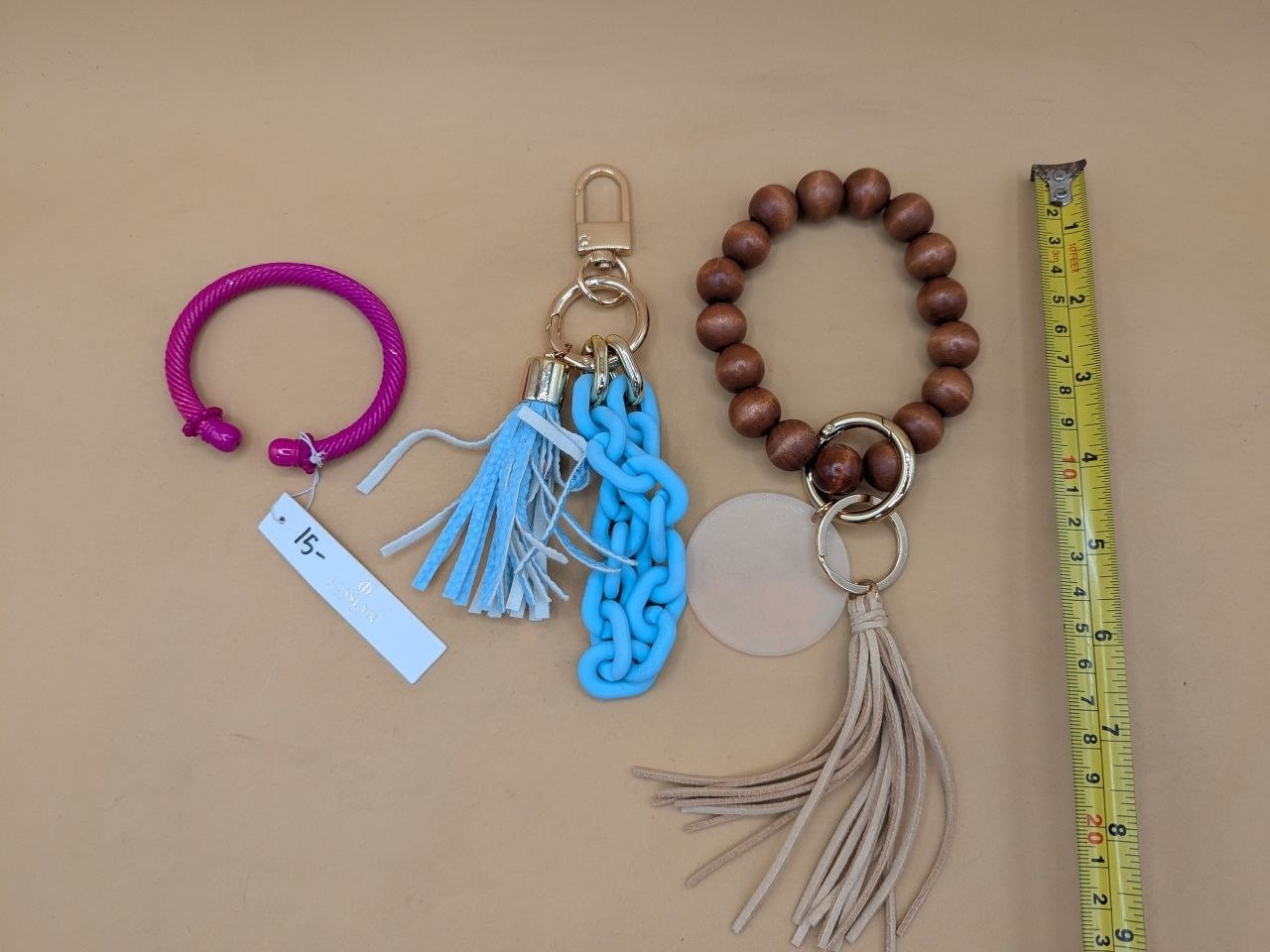 2020s Women’s Bracelet Keychain Wristlet Lot Tassel Beads Cuff Fashion Jewelry