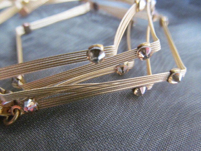 Seasonal Whispers 24ct Gold Plated Wire Bracelet/Choker Swarovski Crystal USA