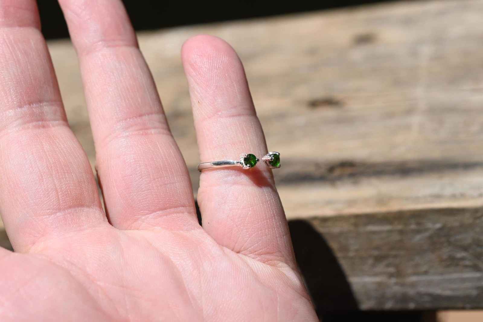 Chrome Diopside ring size 5 in 925 sterling silver