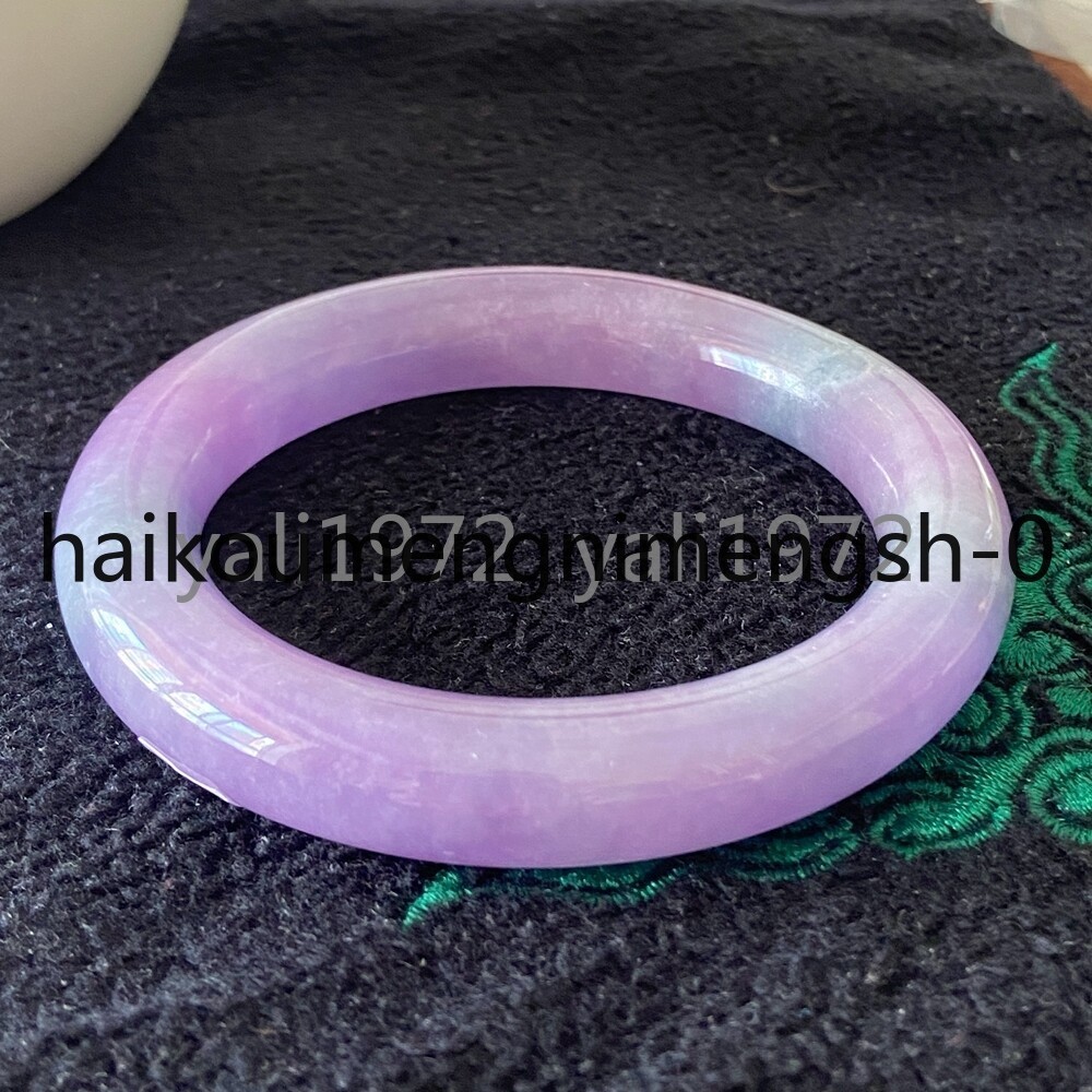 Certified Grade A Lavender 59-60mm Burma Jade jadeite Circle Bangle Bracelet
