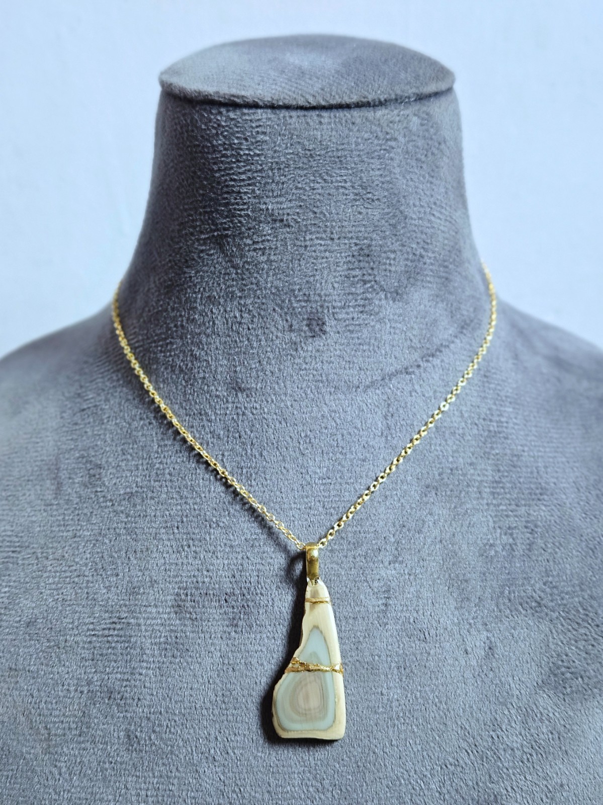 Royal Imperial Jasper Necklace Kintsugi Japanese Art Handmade Jewelry Gift