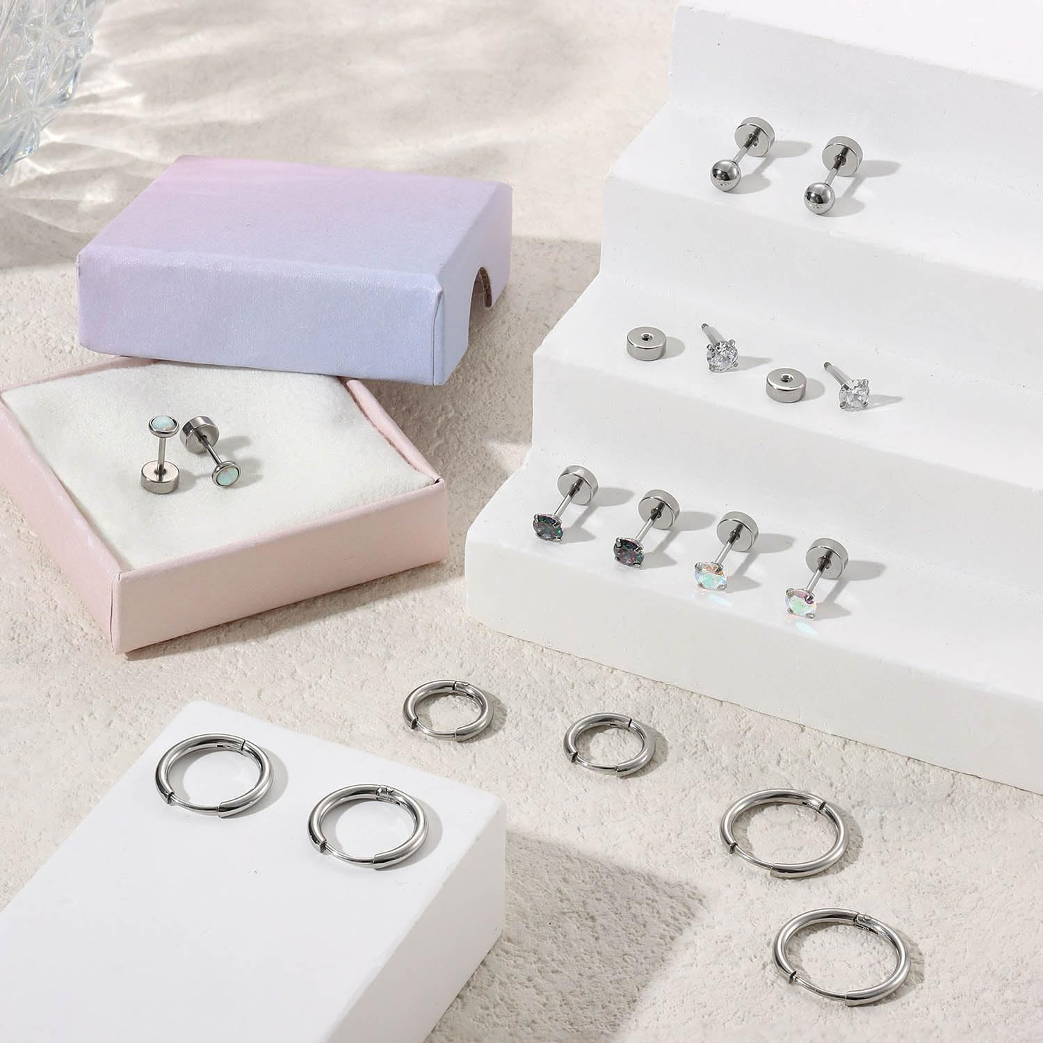 Surgical Steel Earrings for Sensitive Ears Hypoallergenic 20G Stainless Steel St