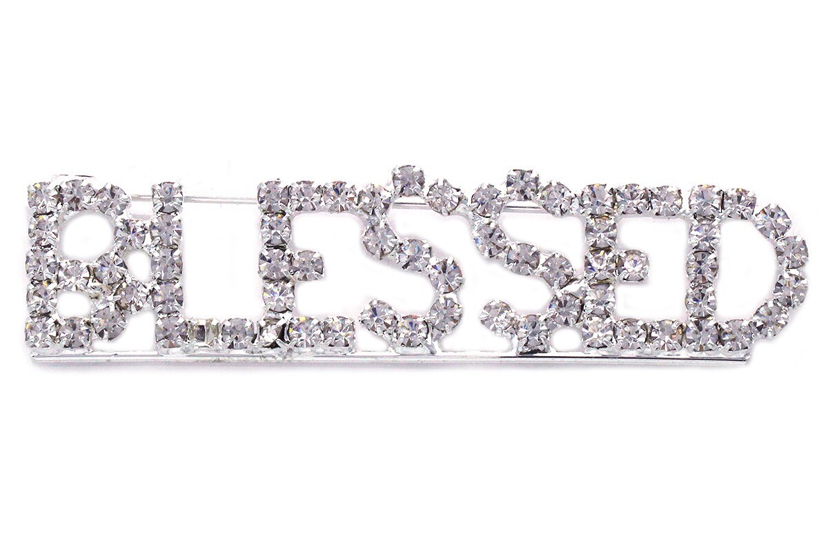 cocojewelry BLESSED Bible Word Letters Christian Brooch Pin